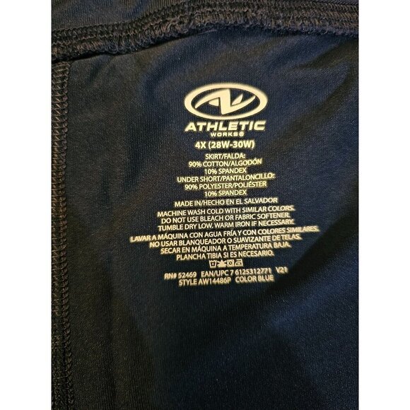 Size 4X (28W-30W) Athletic Works Womens 4X DriWorks Navy Skort Built-In Shorts - Picture 3 of 5